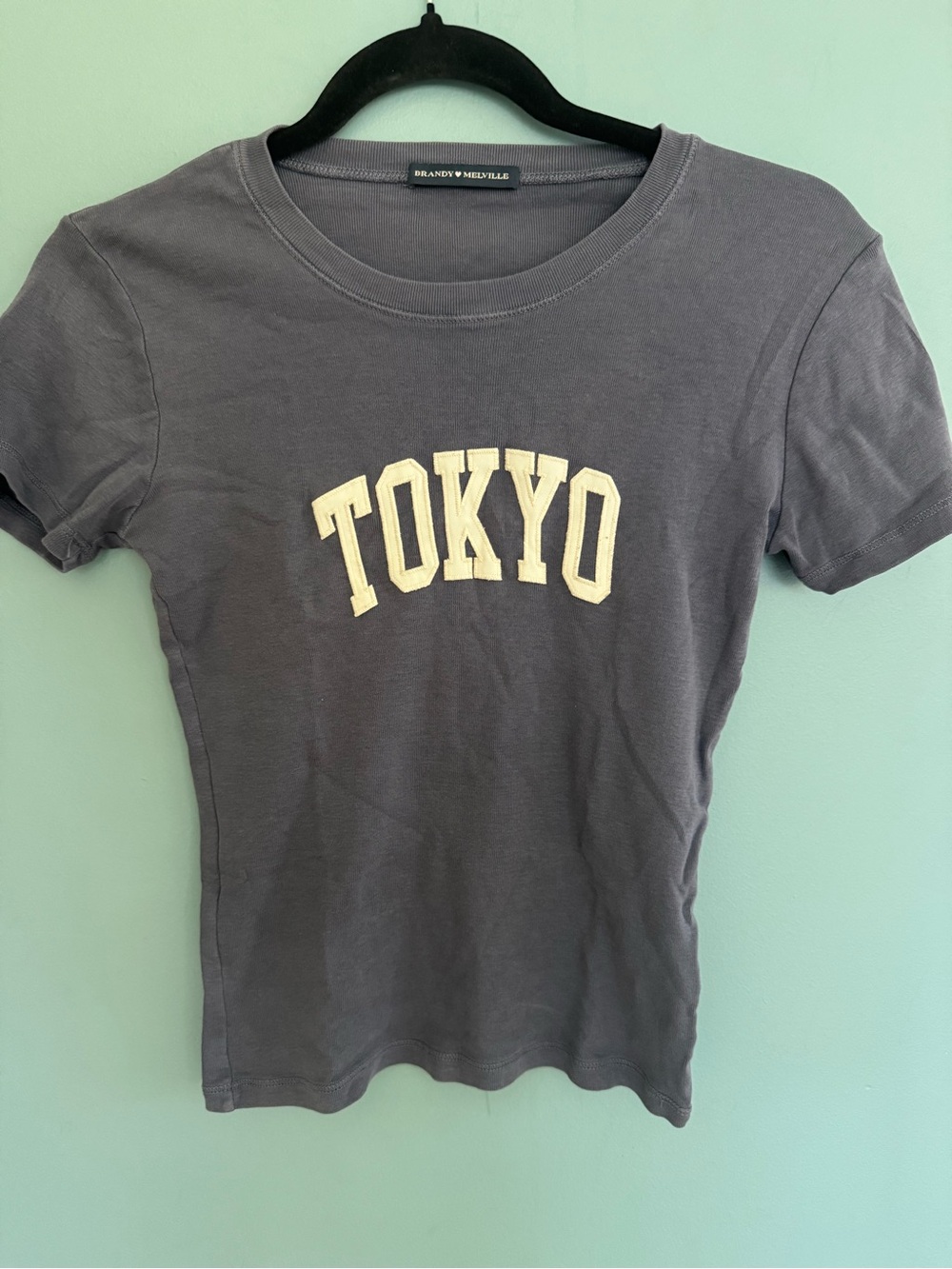 Brandy Melville Gray Tokyo Graphic Short Sleeve Tee